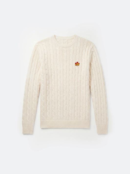 Hand Knitted Cable Knit Sweater Cream
