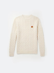 Hand Knitted Cable Knit Sweater Cream