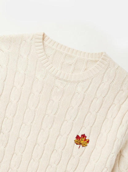 Hand Knitted Cable Knit Sweater Cream