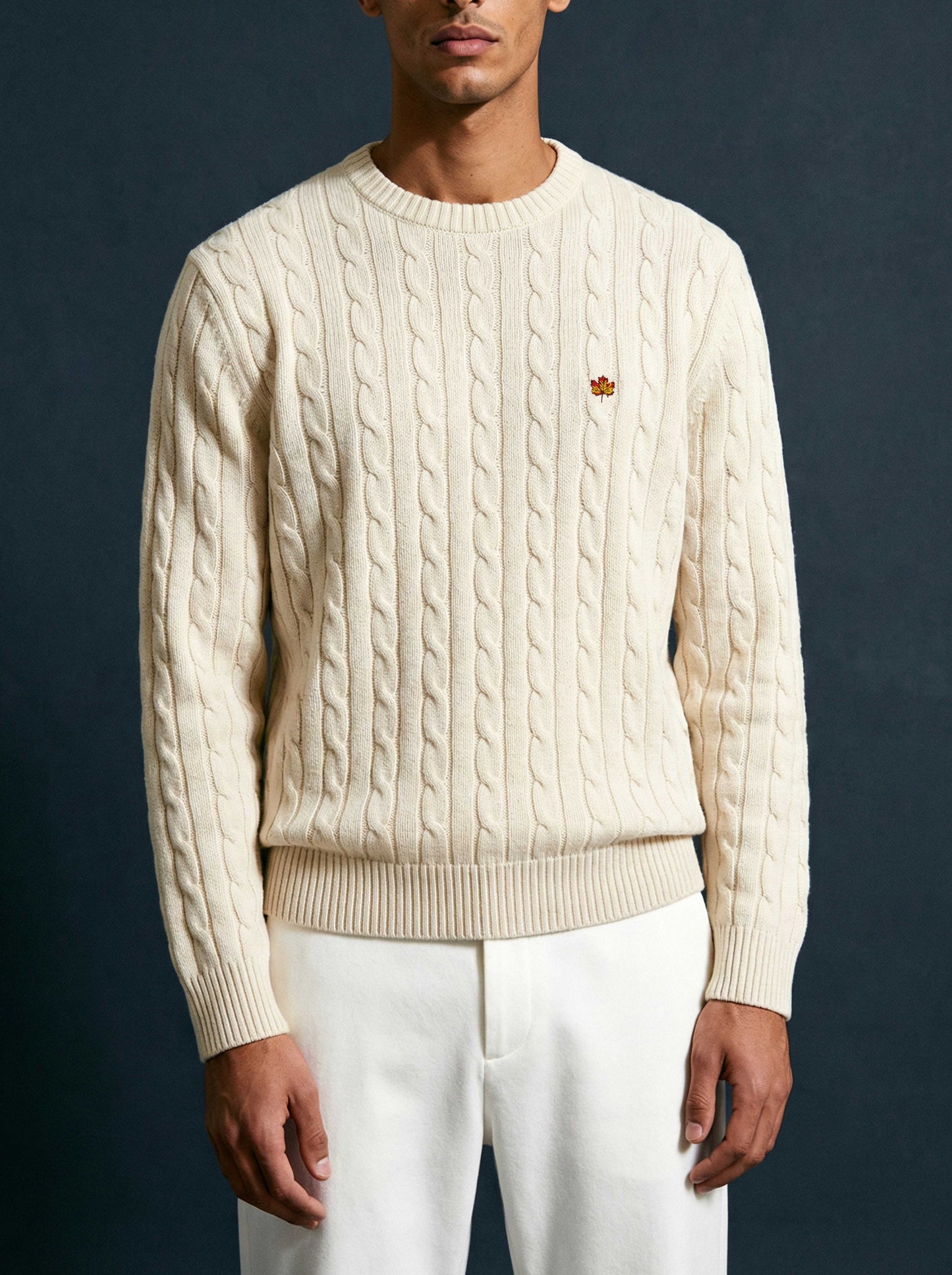 Hand Knitted Cable Knit Sweater Cream