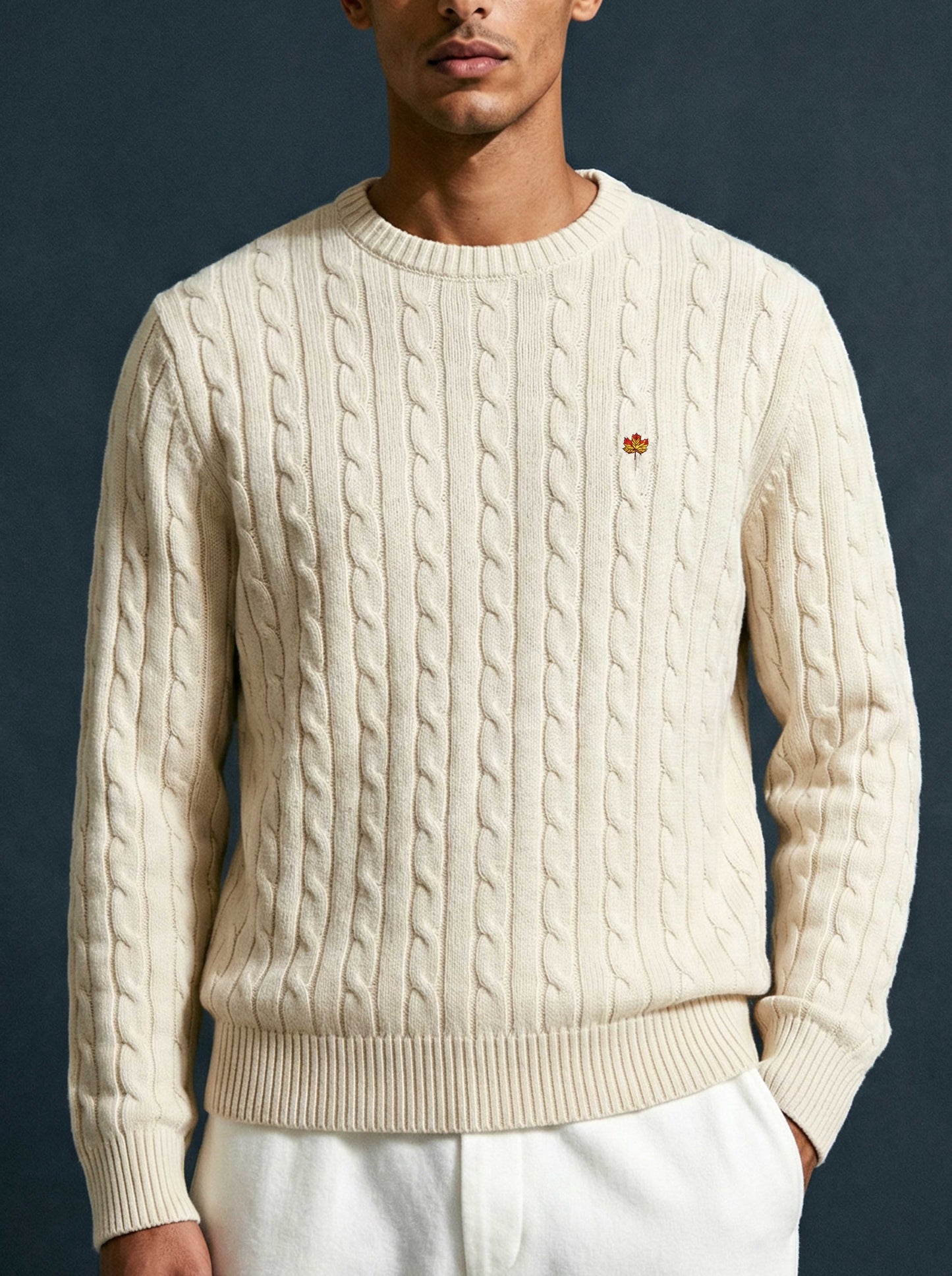 Hand Knitted Cable Knit Sweater Cream