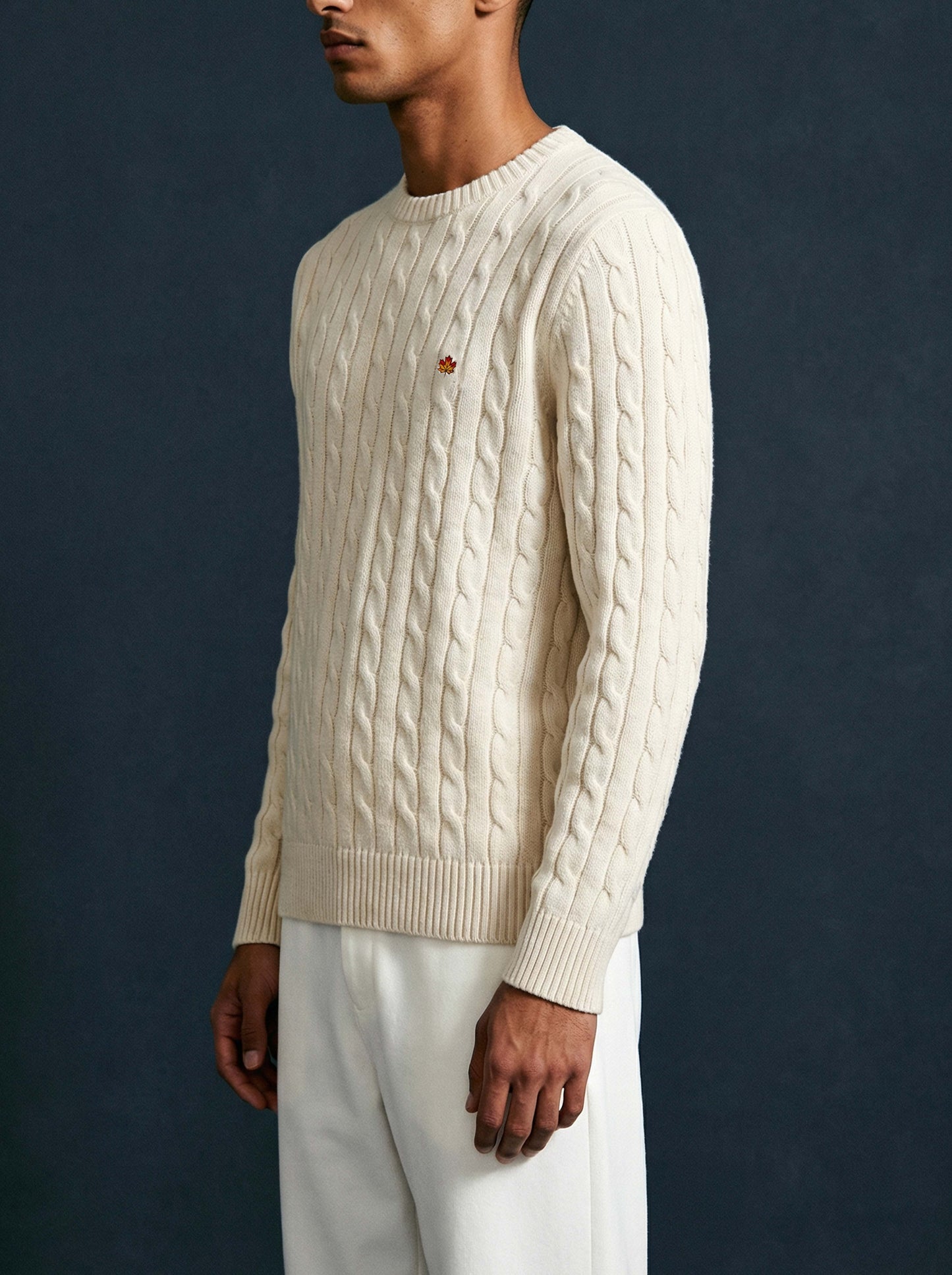 Hand Knitted Cable Knit Sweater Cream