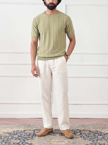 Ribbed Knit Tee Tarragon Sage