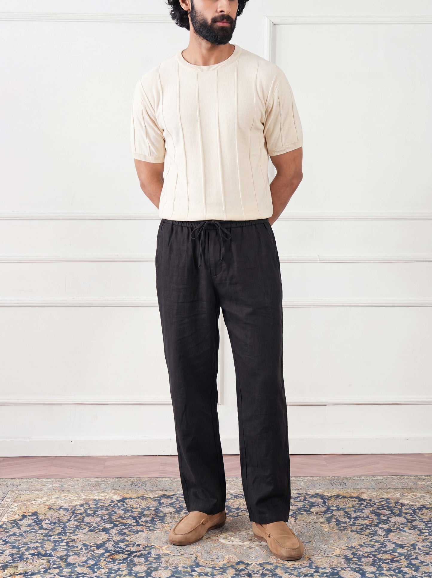 Ribbed Knit Tee Pristine Cream