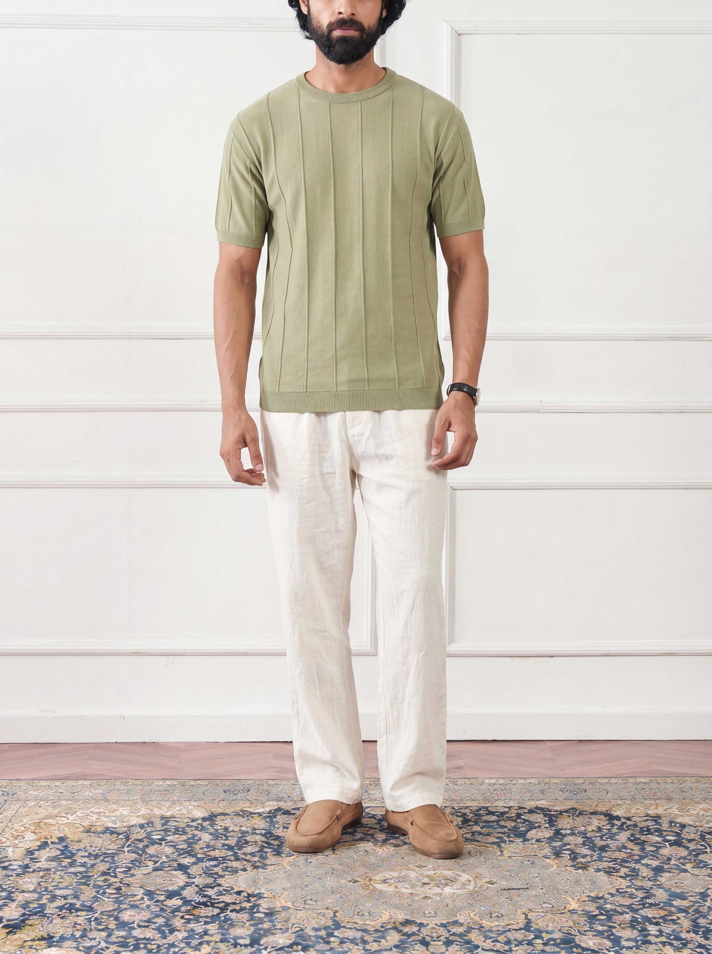 Ribbed Knit Tee Tarragon Sage