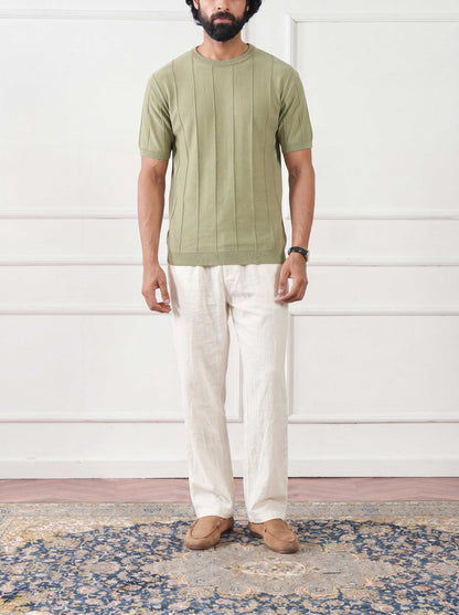 Ribbed Knit Tee Tarragon Sage