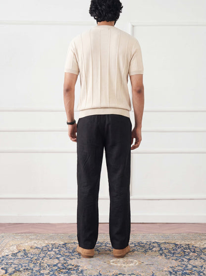 Ribbed Knit Tee Pristine Cream