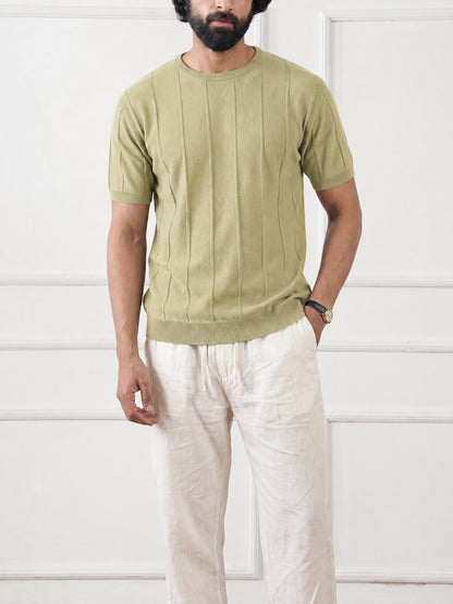 Ribbed Knit Tee Tarragon Sage